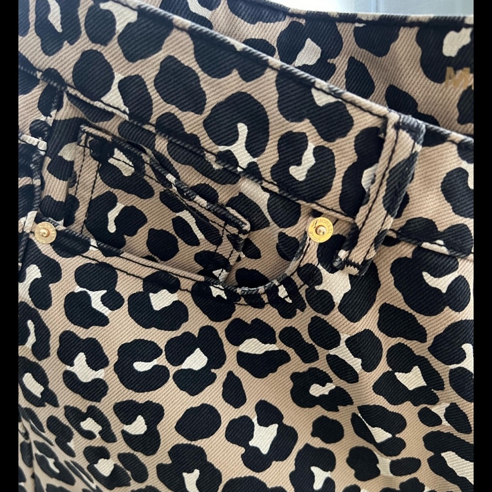 Michael Kors Leopard Print Khaki Selma Jeans Women’s Size 14 - Picture 3 of 8
